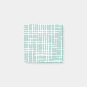 Pastel Blue Check Pattern Stylish and Subtle Post-it Notes