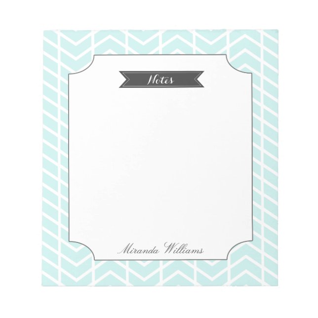 Pastel Blue Chevron Notepad (Front)