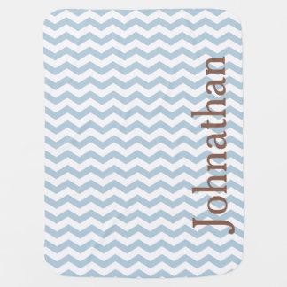 Pastel Blue Chevron Zigzag Custom Baby Blanket