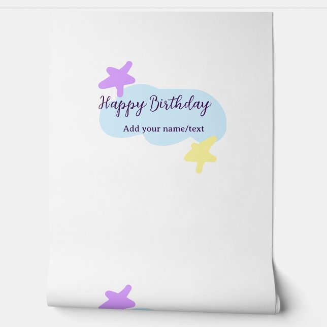 Pastel blue clouds stars purple happy birthday nam wallpaper  (Unrolling)