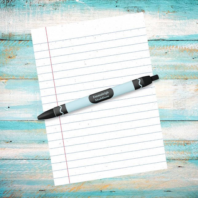 Pastel Blue Color Crayon Wrap Monogram Pen (Creator Uploaded)