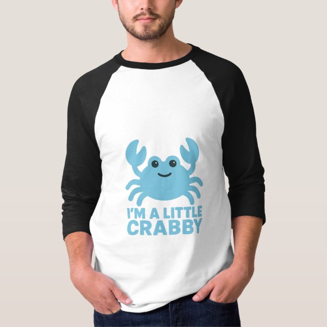 Pastel Blue Crab – Gentle “I’m a Little Crabby” T-Shirt (Front)