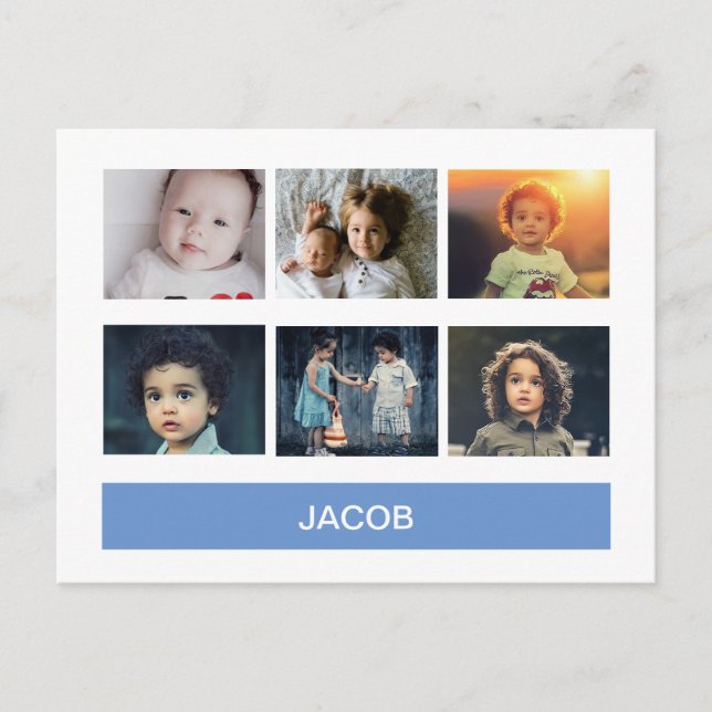 Pastel Blue Custom Photo – Personalized Postcard (Front)