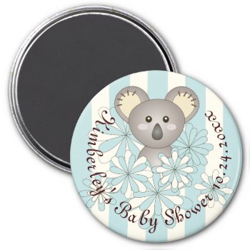 Pastel Blue Cute Baby Koala Baby Shower Favor Magnet by WindUpEgg at Zazzle
