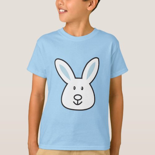 Pastel Blue Cute Easter Bunny Illustration T_Shirt