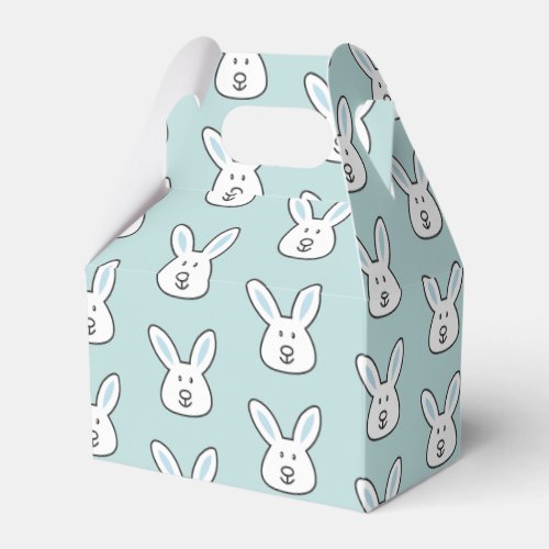Pastel Blue Cute Easter Bunny Pattern Favor Boxes