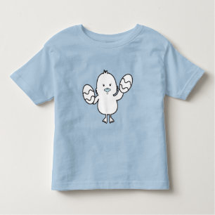 Pastel Blue Cute Easter Chick & Eggs Illustration  Toddler T-shirt