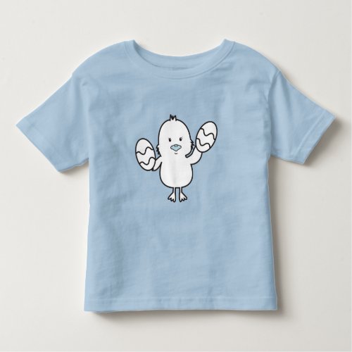 Pastel Blue Cute Easter Chick  Eggs Illustration  Toddler T_shirt