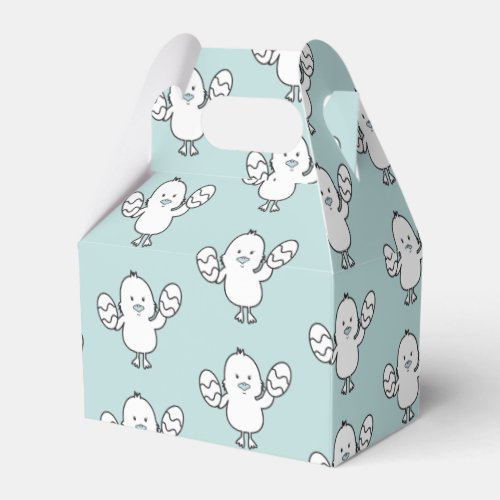 Pastel Blue Cute Easter Chick  Eggs Pattern Favor Boxes