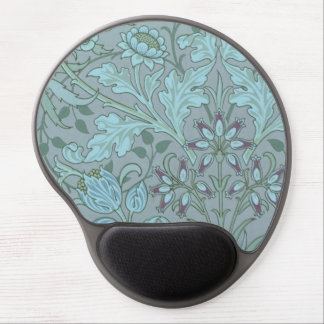 Pastel Blue Decorative Flowers Gel Mouse Pad
