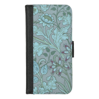 Pastel Blue Decorative Flowers iPhone 8/7 Wallet Case
