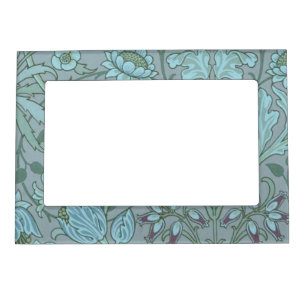 Pastel Blue Decorative Flowers  Magnetic Frame