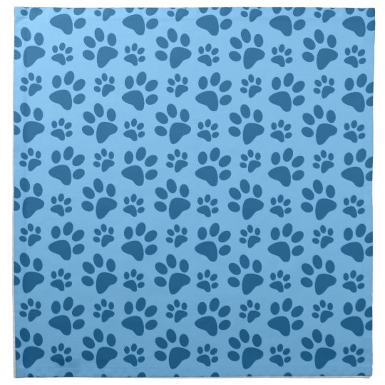 Pastel blue dog paw print pattern napkin | Zazzle.com