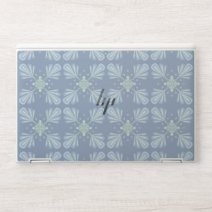 Pastel blue floral abstract repeat HP laptop skin