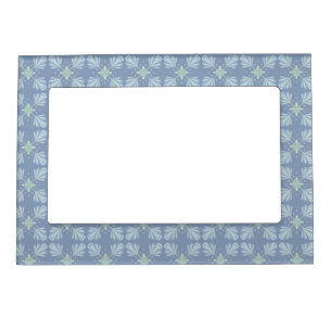 Pastel blue floral abstract repeat  magnetic frame