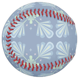 Pastel blue floral abstract repeat softball