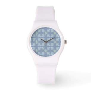 Pastel blue floral abstract repeat watch