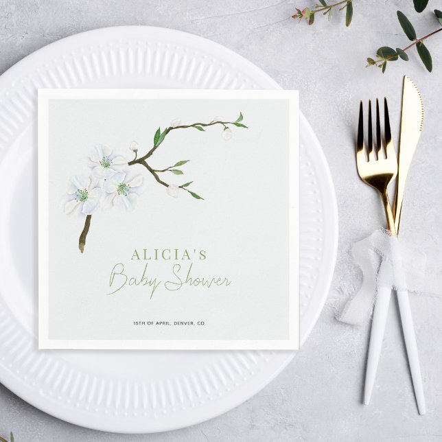 Pastel blue floral boy baby shower  napkins (Creator Uploaded)