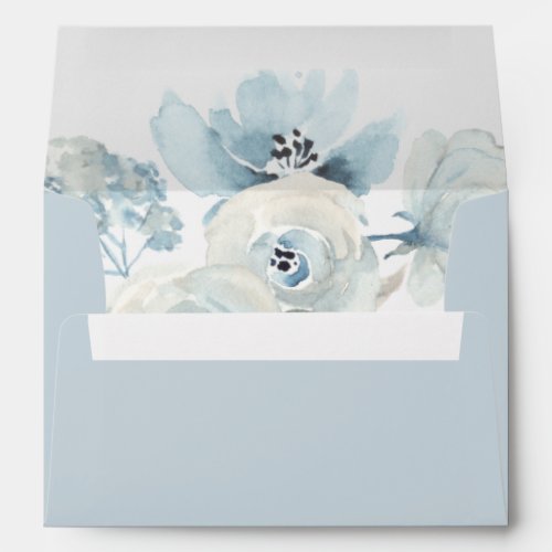 Pastel Blue Floral Personalized Return Address Envelope