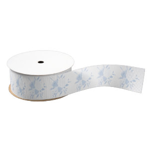 Pastel Blue Floral Watercolor Gift Ribbon