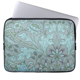 Pastel Blue Flowers Laptop Sleeve