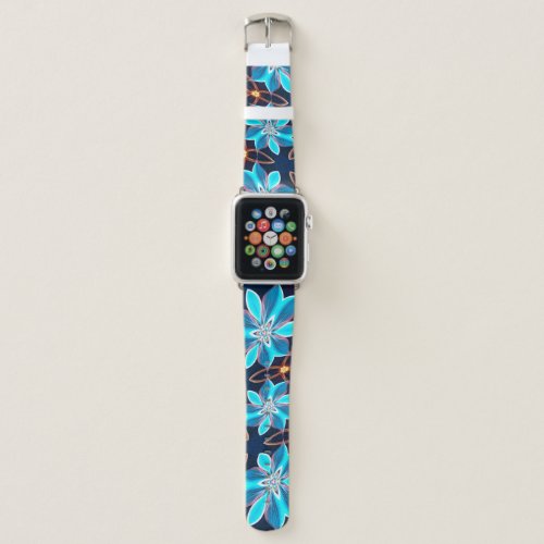 Pastel Blue Flowers Pattern Apple Watch Band