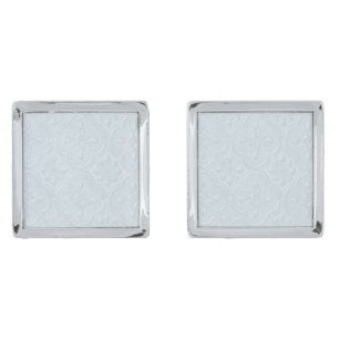 Pastel Blue Flowers Pattern Cufflinks