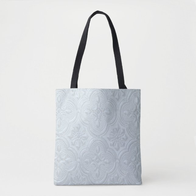 Pastel Blue Flowers Pattern Tote Bag (Front)
