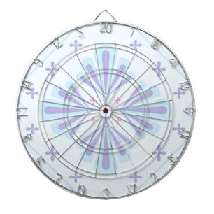 Pastel Blue Geometric Floral Pattern Dart Board