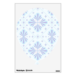 Pastel Blue Geometric Floral Repeat Pattern  Wall Decal