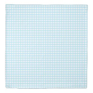 Pastel Blue Gingham Pattern Duvet Cover