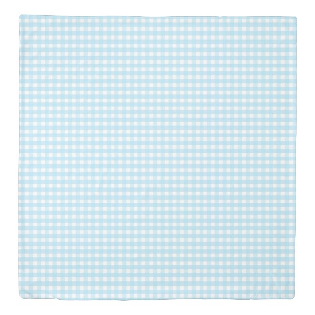 Pastel Blue Gingham Pattern Duvet Cover (Front)