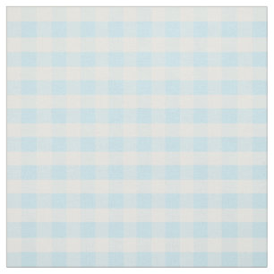 Pastel Blue Gingham Pattern Fabric