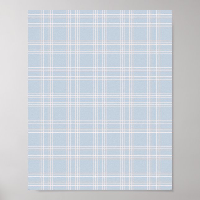 Pastel Blue Gingham Poster (Front)