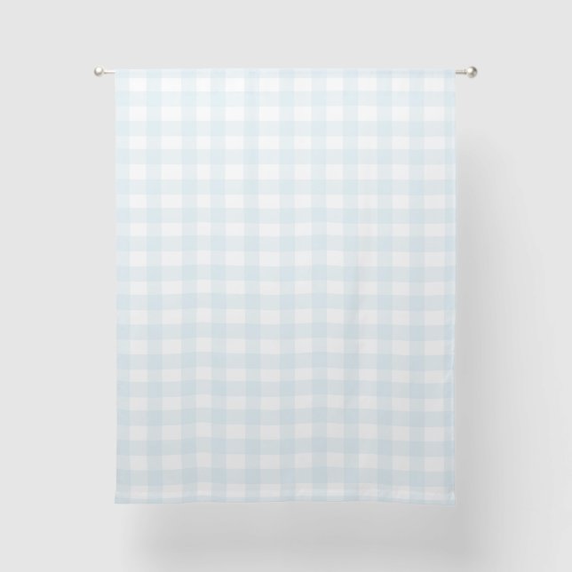 Pastel Blue Gingham Sheer Curtains (Front)