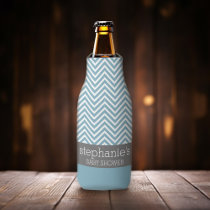 Pastel Blue & Gray Baby Shower Suite Bottle Cooler