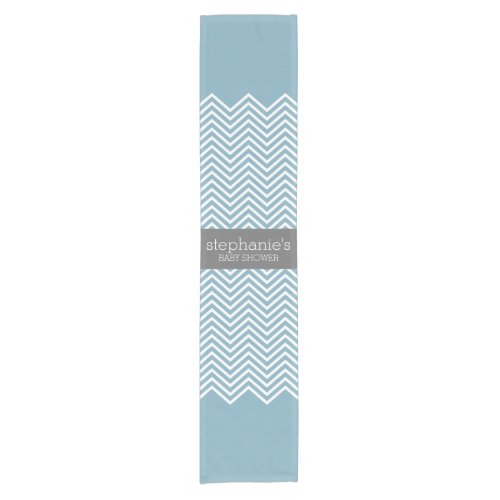 Pastel Blue  Gray Baby Shower Suite Short Table Runner