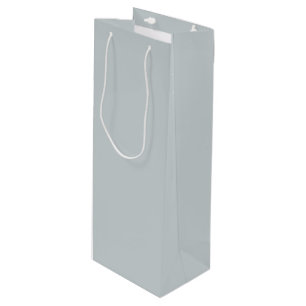 Pastel Blue Gray Solid Color Silver Shores 430-2DB Wine Gift Bag