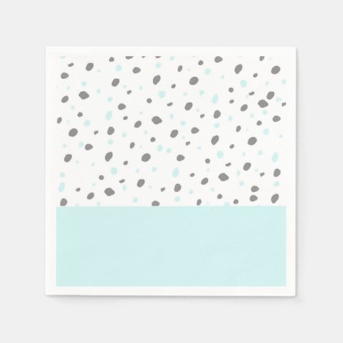 Pastel blue gray watercolor polka dots pattern napkins