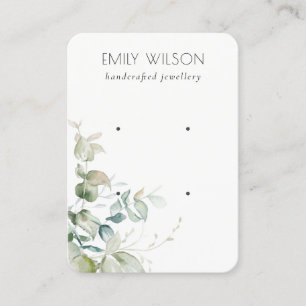 Pastel Blue Green Foliage Bunch 2 Earring Display Business Card