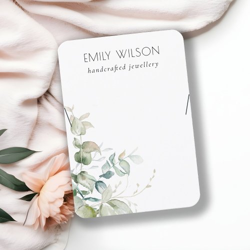 Pastel Blue Green Foliage Bunch Necklace Display Business Card
