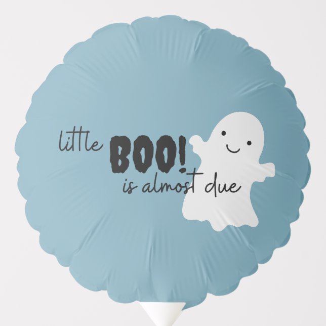 Pastel Blue Halloween Baby Shower Little BOO Balloon (Front)