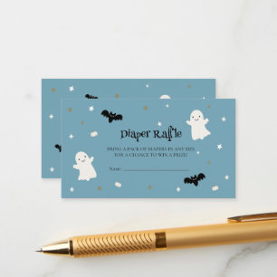 Pastel Blue Halloween Diaper Raffle Enclosure Card
