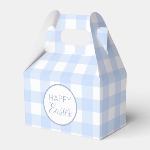 Pastel Blue Happy Easter Plaid Pattern Favor Boxes