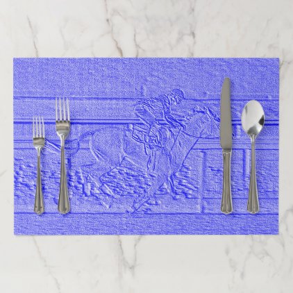 Pastel Blue Horse Racing Thoroughbred Racehorse Placemat