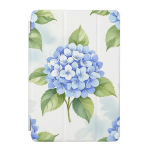 Pastel Blue Hydrangea Bouquet Pattern iPad Mini Cover
