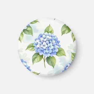 Pastel Blue Hydrangea Bouquet Pattern Magnet