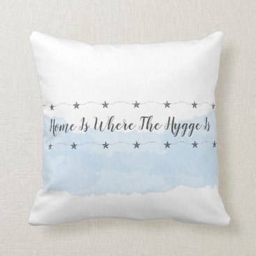 Pastel Blue Hygge Home Quote Throw Pillow
