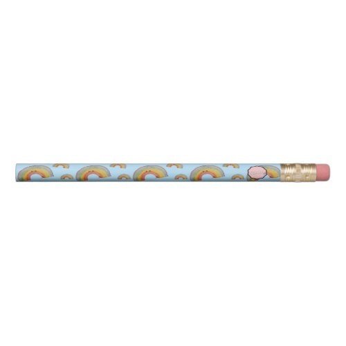 Pastel Blue Kawaii Rainbow Pencil