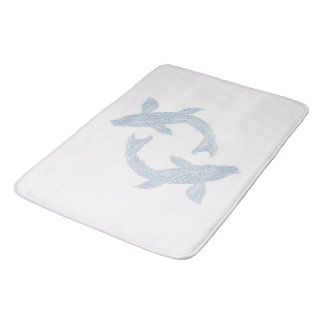Pastel Blue Koi Fish Bathmat